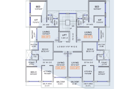 2nd to 6th Floor Plan