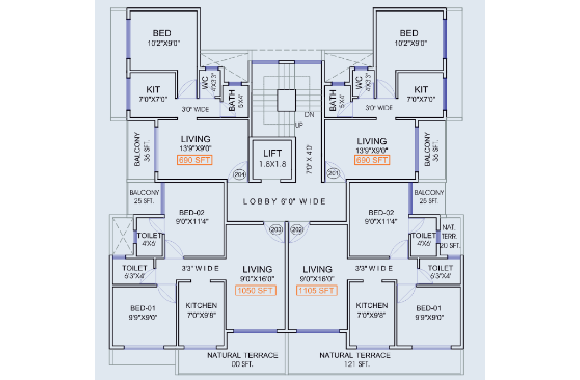 2nd to 6th Floor Plan
